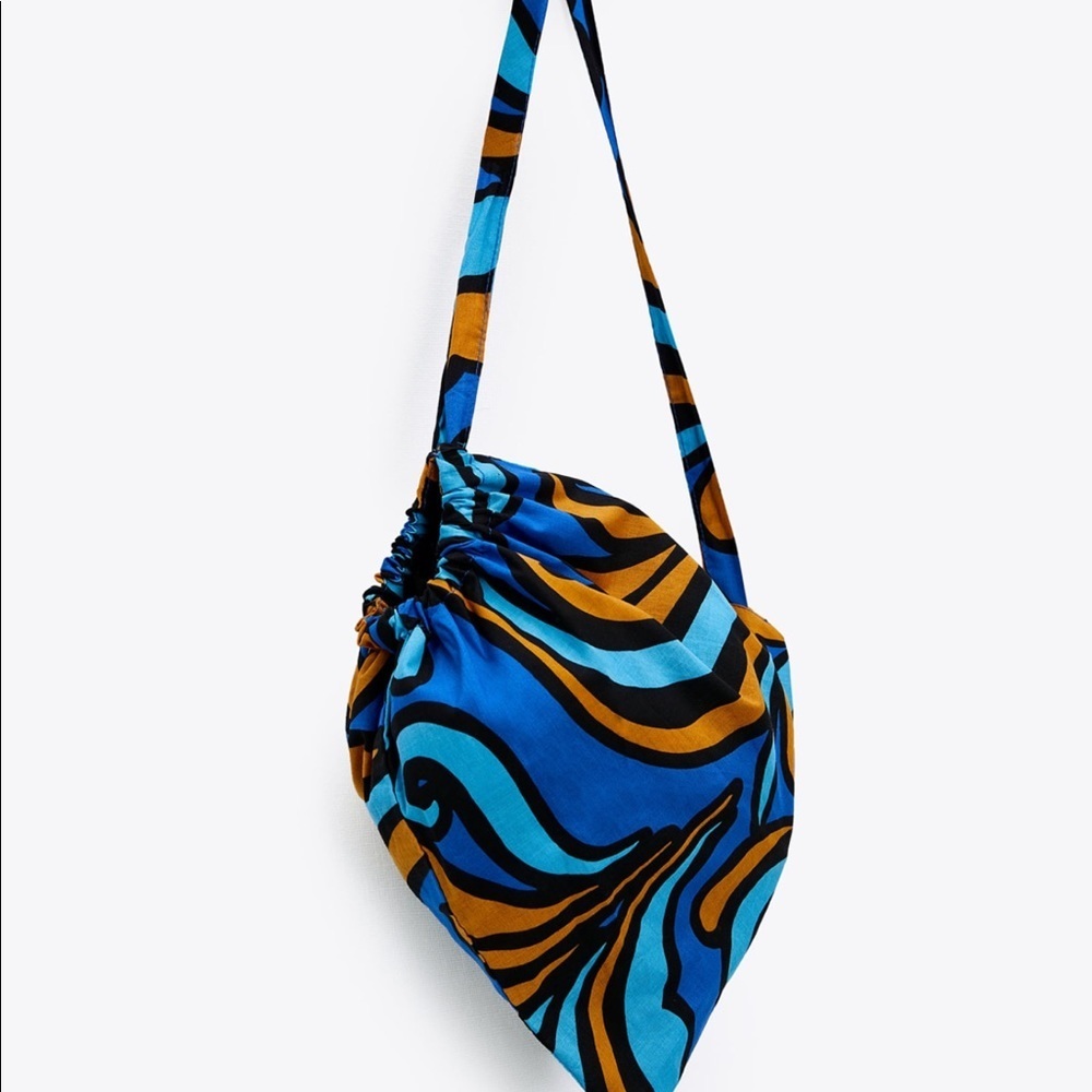 New Zara Maxi Dress Blue Orange - Picture 9 of 15